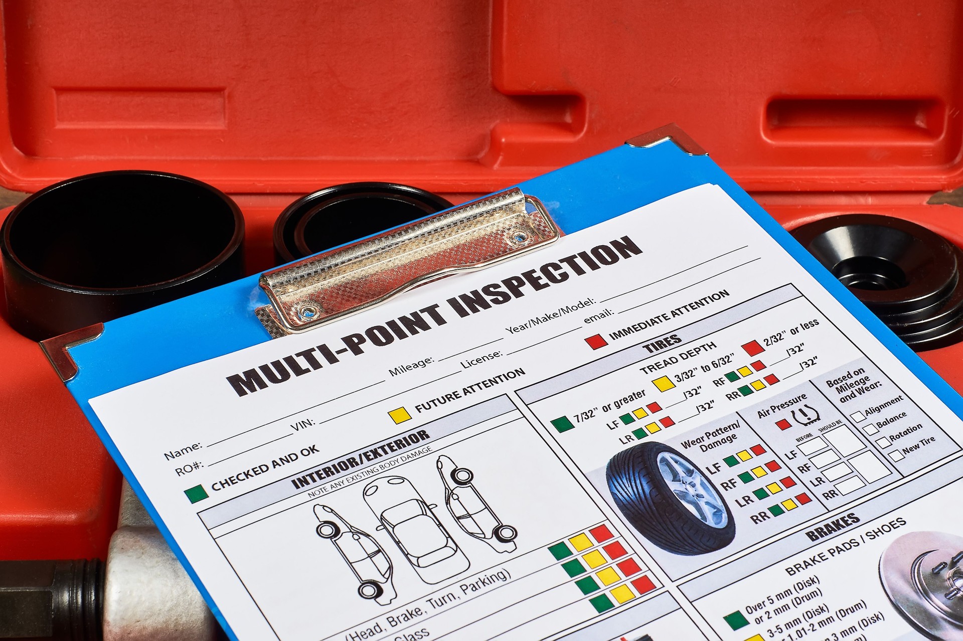 Vehicle multi-point inspection report form